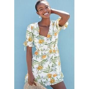 EUC Anthropologie Lost + Wander Lemon Orchard Mini Dress Sz Smalll
